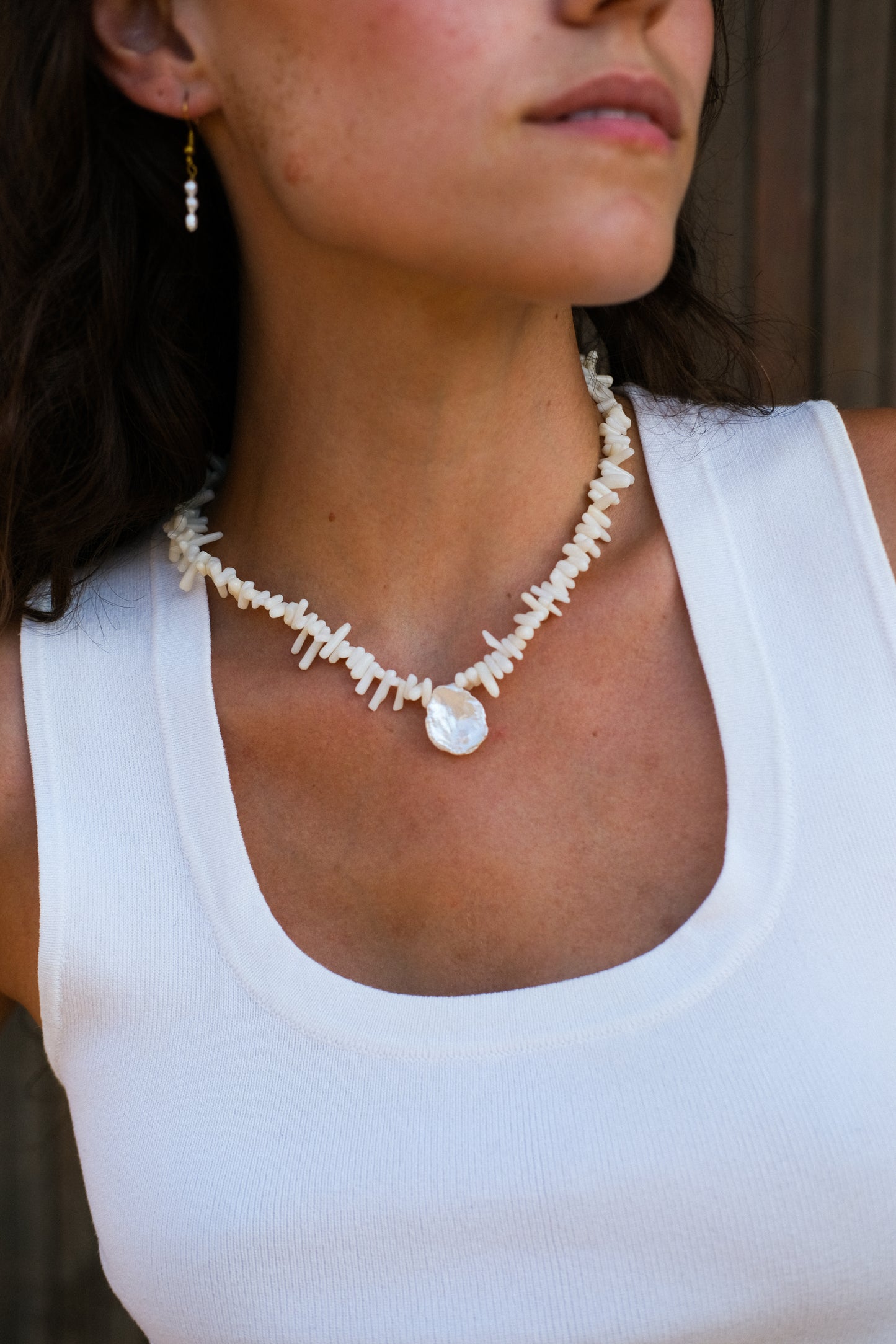Collier - Coral white