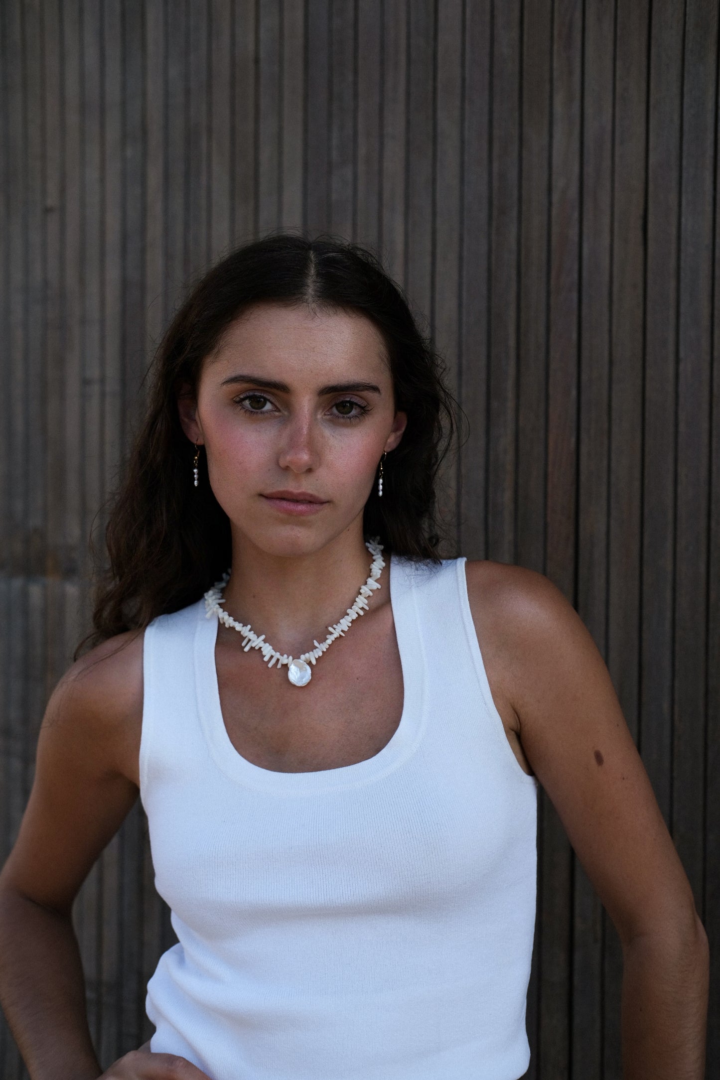 Collier - Coral white