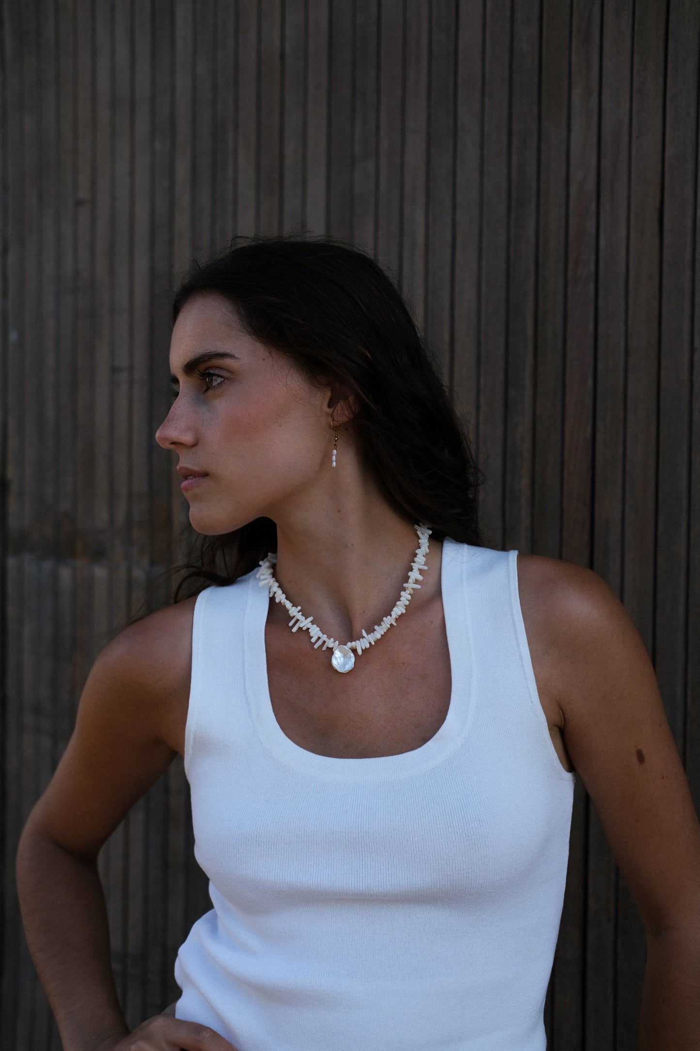 Collier - Coral white